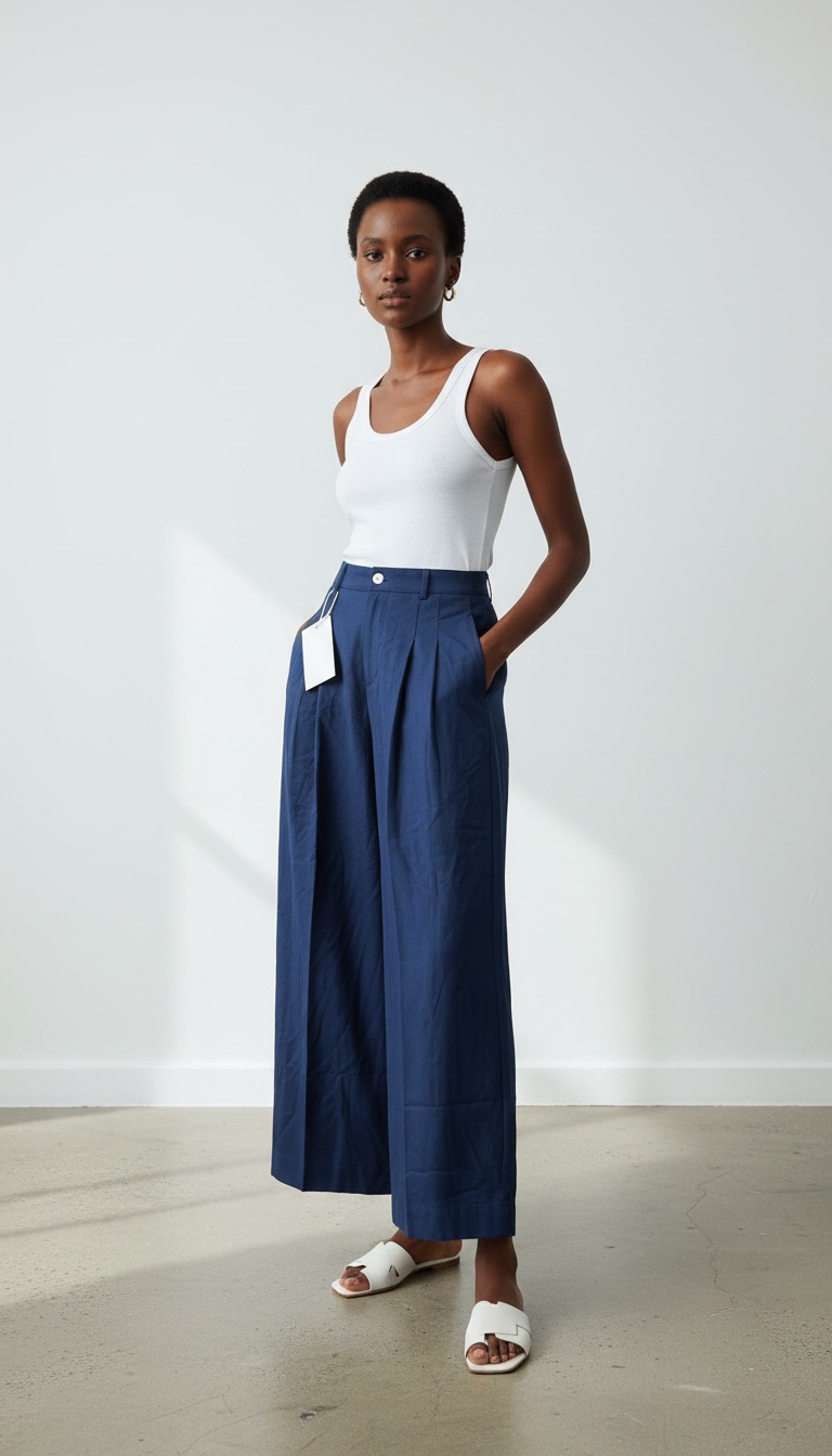 Emse Wide leg Trousers - Model view