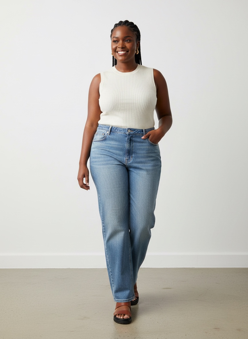 Denim Curve Medium Blue Jeans