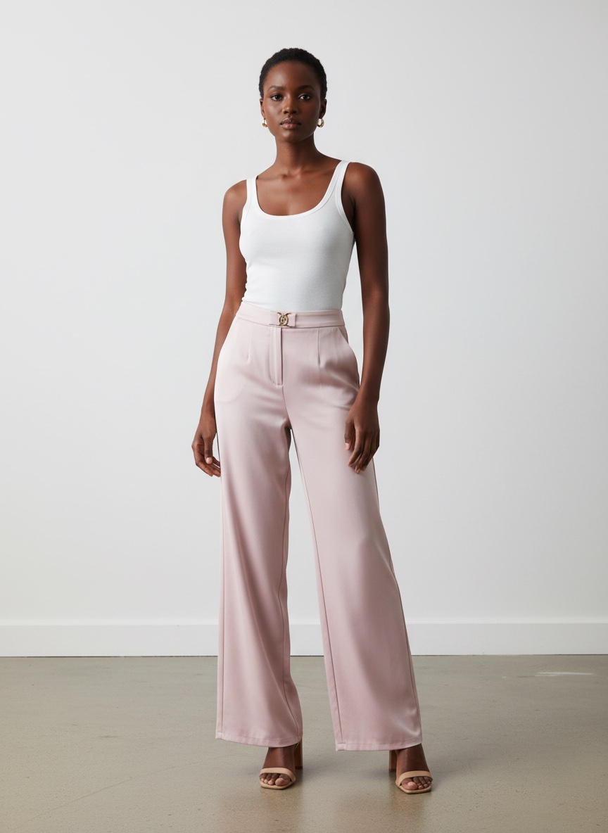 Fashion Pink Tapered Pants 