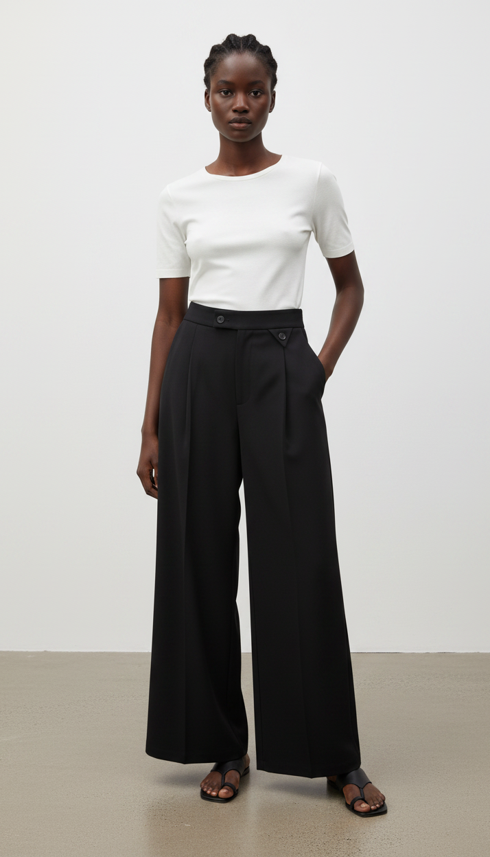 Noriel Wide Leg Pants - Model view